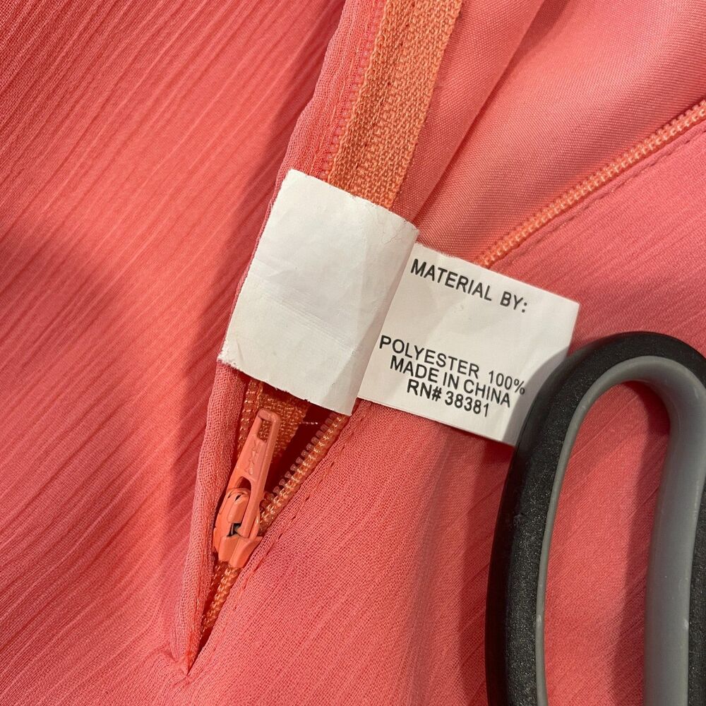 ~ Angelina Faccenda 10 peach 1-shoulder ruffle cocktail dress light flowy sheath - Picture 14 of 14